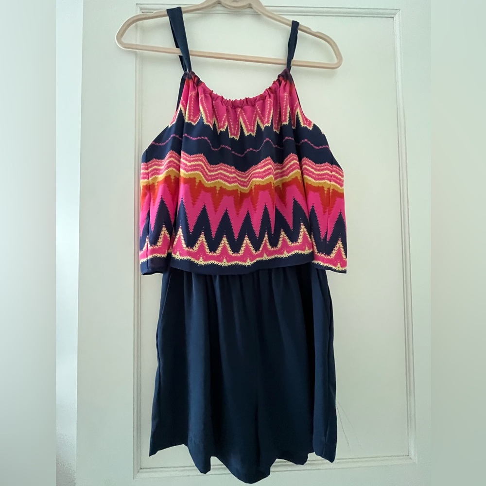 Colorful tie back romper